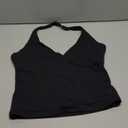 OMKAGI Womens Tank Tops Sexy Halter V Neck Going Out Tops Sleeveless Y2K Crop Top (Medium, Black)