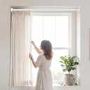 2 Pack Shower Curtain Rod Heavy Duty Tension 48-74 Inch White