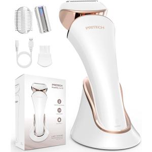 PRITECH Electric Razor for Women - Rechargeable Shaver for Women Portable Lady Shaver for Legs, Arm, Underarms, Bikini, USB Rechargeable, Wet & Dry Waterproof Bikini Trimmer for Woman, Gold
