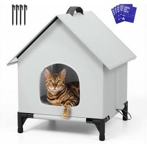 Cat House for Indoor and Outdoor Use - Insulated and WeatherproofWaterproof Shelter for Stray Cats Summer Cooling Cat with20 Ice Packs,Ice Pack Double Insulation for Cats X