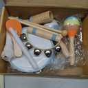 Baby Musical Instruments Set Wooden Montessori Toys for Toddlers 1-3 Percussion Instruments Set Modern Boho Music Toys for Kids Preschool Educational.