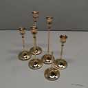 Set of 6 French Gold Candle Holders for Taper, Vintage Candlestick Holder Decorative Metal Candle Sticks Home Decor Centerpieces for Table Mantel Festive Decorations