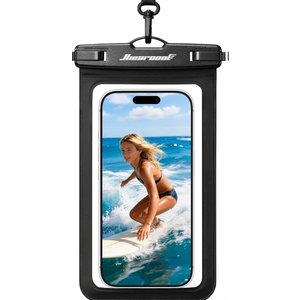 Hiearcool Universal Waterproof Case, Waterproof Phone Pouch Compatible for iPhone 17 16 15 14 13 Pro Max XS Plus Samsung Galaxy S22 Cellphone Up to 8.9", IPX8 Cellphone Beach Bag for Travel - 2 Pack (Black & Pink)