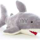 Stuffed Shark Animal Plush Toy 16 Inch Long Great White Animal Stuffed Plushies Super Soft Cute Cuddly Pillow Cushion Stuff Dolls Gift for Children Kids Boys Girls Room Decor Bedtime, 16Inches