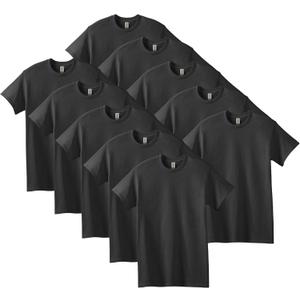 Gildan Unisex Adult Heavy Cotton T-Shirt, Style G5000, Multipack, Black (10-Pack), Small US