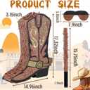 Deekin 3 Pcs Cowboy Boot Piata Set Cute Western Piata with Stick Eye Mask for Kids School Sports Bridal Shower Birthday Party Decorations Supplies