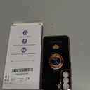 for Samsung Galaxy S22 5G Case, 360 Rotatable Ring Holder [Luxury Hearts Pattern] Plating Gold Edge Slim Soft Phone Cover Case for Galaxy S22 - Black