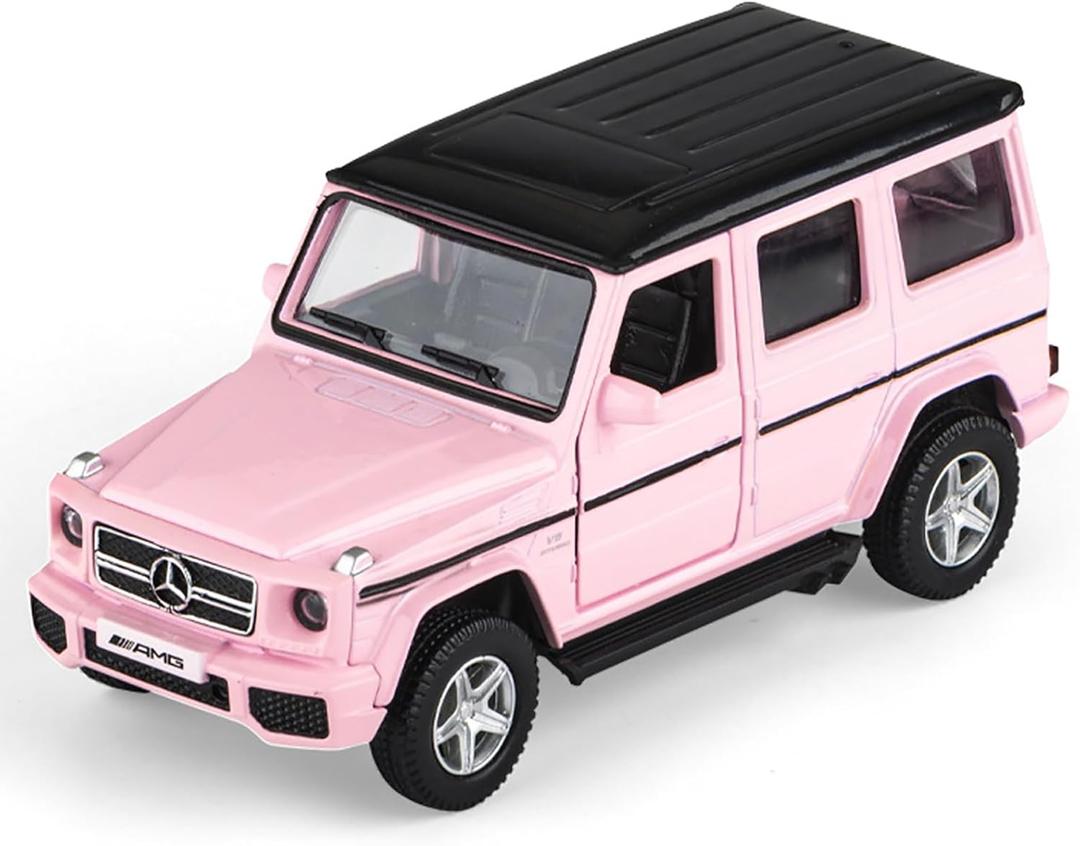 Car Toys for 3 4 5 Year Old Girls Gifts,1/36 Scale G63 Diecast Metal Model Car,Pull Back Cars Toys for Toddler Kids Age 36(Pink)