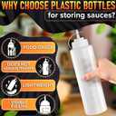 10-Pack Plastic Condiment Squeeze Bottles 36 oz – Refillable Squirt Bottles with Narrow Tip, Leak-Resistant | Great for Oil, Sauces, Ketchup, Mayonnaise, Syrup, Dressing, Summer BBQ and Catering Use