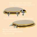 Round Toilet Seat Wood Toilet Seat Prevent Shifting with Zinc Alloy Hinges American Standard Size Toilet Seat Easy to Install also Easy to Clean(Round,Sparkling Classical Gold)