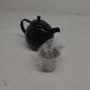 Sweejar Porcelain Teapot with Removable Stainless Steel Infuser,Microwave & Dishwasher Safe Tea Pots for Loose Tea,Tea Infuser Pots for Chrismas Women Gift (30oz Black)