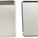 2Pcs Push-pull Small Metal Boxes with Lid,4.33x2.56x0.63inch / 11x6.5x1.6cm Empty Case for Jewelry,Makeup,Pill,Candy and Craft(Black)