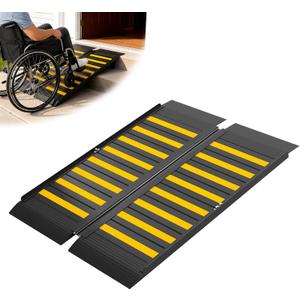 3FT Portable Wheelchair Ramp with Handle, Non-Slip Aluminum Ramps for Wheelchairs for Home, Folding Handicap Wheelchair Ramp for Doorways, Thresholds, Steps, Curbs, Stairs, 800 LBS Capacity