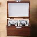 Watch Box, Watch Travel Case for Men, Wood Watch Organizer for Woman, Portable Protection 2-Slot Watch Display Storage Case, Rich Walnut