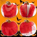 Girls Red Ghost Bride Costume Halloween Carnival Dress Up Cosplay Outfits (5-6Y)