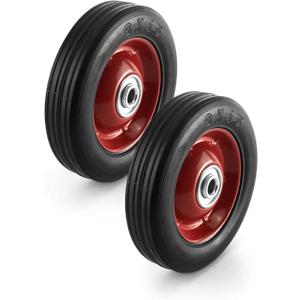 QWORK 2 Pack 6" x 1.5",1/2" Axle, Premium Rubber Wheel with Ball Bearing, Hand Truck Wheel, Capacity up to 132 lbs
