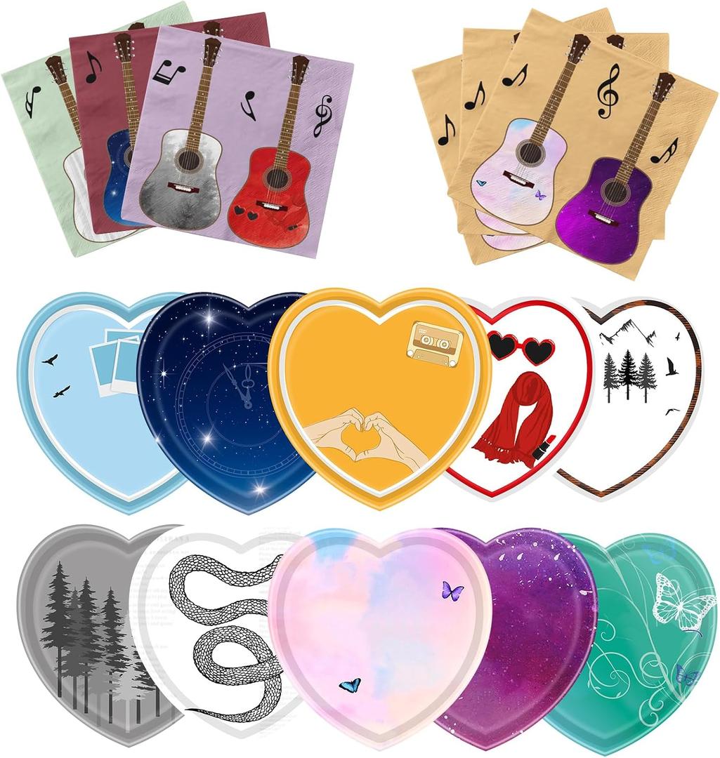 ASSEMBLY Birthday Tableware Set,60PCS Birthday Plates and Napkins Decoration Supplies Dinnerware for Theme Party Decoration