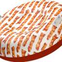 Bacon Snow Tube - Large 48" Heavy Duty Inflatable Sled for Adults - Durable Snow Tubing Winter Toy for Sledding - Funny Bacon Design