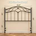 Merronix Full Size Adjustable Metal Headboard Only, Black | Vintage style for bed frame, Sturdy and stable, easy assembly, Adjustable height for bedroom