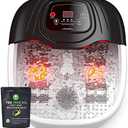 RIGHTMELL Foot Spa Bath Massager with Heat, Epsom Salt,Bubbles, Vibration and Red Light, Tub for Stress Relief,Foot Soaker, Christmas Gifts Birthday Gifts for Mom Dad Women Men Her Him