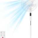 NEWBULIG 17" Pedestal Fans with Remote, Oscillating Standing Fan with 3 Speed & 3 Model, Quiet Timer Floor Fan for Indoor, Bedroom, Living Room, Office, Adjustable Height & Tilt Head, Easy Assembly