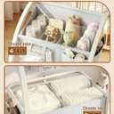 VBABY Diaper Caddy Organizer Cart, 3 Tier Rolling Storage Cart with Wheels, Bedside Cart for Baby Essentials Supplies, Diaper Cart for Nursery, White