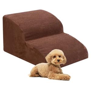 Dog Stairs for Small Dogs, High Density Foam Dog Ramp, Extra Wide Non-Slip Pet Steps for High Beds Or Couch, Soft Foam Doggie Ladder for Dogs Injured, Older Pets, Small Cats