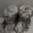 CEPEPRIN Women's Faux Fur Boots Furry Fuzzy Snow Boots Fluffy Winter Boot Warm Comfortable Mid-Calf Boot, US Women 10