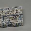 Uphome Blue Bathroom Rugs, Distressed Farmhouse Boho Bath Mat, Comfy Velvet Small Bath Rugs Non Slip Washable, Vintage Oriental Toilet Rug for Sink Shower Vanity, 18x26 inch