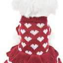 Small Dog Sweaters Girl Red Winter Warm Dog Christmas Dress Costume Clothes Dachshund Chihuahua Corgi (Red, M) (M(Bust 15.7inch|Weight 7-10LBS))