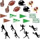 24 Pack Football Cupcake Toppers, 12 Styles Football Cake Toppers, Cocktail Picks for Birthday Party Decorations Game Day Party Decorations