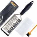 Deiss PRO Coarse Grater & Hand Held Cheese Grater - Sharp Stainless Steel Blades, Non-Slip Handle, Small Cheese Grater for Kitchen, Shredder, Dishwasher Safe