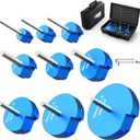 9PCS PVC Pipe Reamer Kit,Conduit Reamer Tool (1/2" to 4"),4-Sided Carbide Aluminum Pipe Fittings Set,Socket Saver for Schedule 40 PVC & ABS Pipes Fits Standard 1/2" Drills