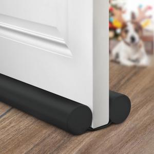 Holikme Door Draft Stopper Weather Stripping Draft Stopper for Bottom of Door Window Breeze Blocker Adjustable Door Sweeps, Black (37 inch)