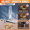 Ring Stretcher Tool Kit for Ring Sizes 6-10 Ring Expander for Gold, Silver & Soft Metals | Durable & Portable with Mandrel and Expander Rod | Easy-to-Use Sizing Tool for Jewelry at Home or Pro Use