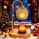 BlissWhisper Candle Warmer Lamp with Timer Dimmer,Adjustable Height Wax Melting Lamp for Jar Candles, Aesthetic Vintage Home Decor for New House Warming, Gift for Women Birthday Christmas (Gold)