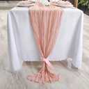2 x 2 PCS Dusty Pink Table Runner,Rustic Boho Cheesecloth Table Runner,35x120 Inches Runners for Tables, Pefect for Mothers Day Wedding Baby Shower Birthday Party Home Decorations