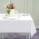 Polyester Poplin White Tablecloth 64"  x 52"