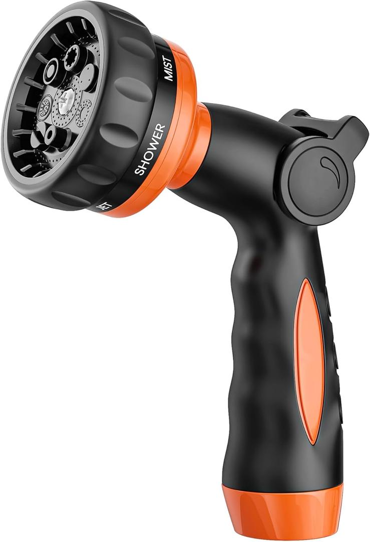 Garden Hose Nozzle Sprayer | 7 Spray Patterns & Thumb Control On/Off | Hose Sprayer Nozzle - High Pressure Outdoor Water Hose Nozzle for Watering, Car Wash & Pet Cleaning