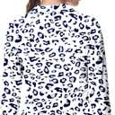 Women's Golf Polo Shirts Long Sleeve Workout Tops V Neck UPF 50+ Sun Protection Quick Dry Lightweight Active Shirts (White, XL)