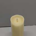 Luminara Scalloped Edge Flameless LED Candle, Ivory 3.5" x 7", Real Wax Pillar, Battery Operated Moving Flame with Timer, Unscented