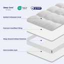 SLEEP ZONE Queen Mattress Protector, Deep Pocket Mattress Pad Cover, Thick Fitted Mattress Topper for Back Pain, Hotel Quality (White, Queen)