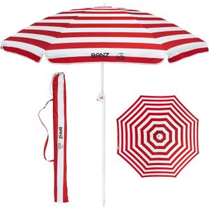 BANZ Cabana Beach Umbrella UPF 50 - UV Protection Foil-Lined Portable Outdoor Umbrella for Sand with Screw-in Base & Tilt Pole - Lightweight Beach Shade & Patio Umbrella with Bag