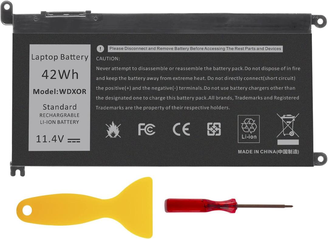 TREE.NB WDX0R Laptop Battery Replacement for Dell Inspiron 13 15 5000 7000 Series 5565 5567 5570 5578 7560 7570 7573 7579 5368 5378 Latitude 7368 17 5765 5767 Series Notebook 3CRH3 T2JX4 11.4V 42Wh