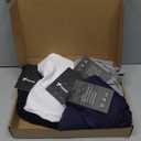 Ficerd 4 Pack Women's Long Sleeve Crop Tops Fitted Crew Neck Tight Shirts Casual Cotton Basic Y2k Going Out Stretchy Tees (Large, Navy Blue, Light Gray, White, Black)