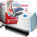Spacesaver Variety Vacuum Storage Bags for Comforters, Blankets & Clothes Sealed Compression Bags with Hand Pump Space Saver Bags for Bedding,Travel & Organization - 3S, 3M, 3L & 3XL - Pack of 12