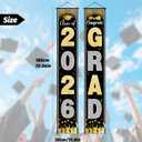 2 x OHOME Graduation Decorations 2026 2027 - Black Gold Congrats Grad Porch Banner for Graduation Party Decorations - Class of 2026 - Party Favors Supplies Backdrop Yard Signs Decor (Black)