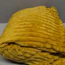 DISSA Fleece Blanket Throw Size  51x63, Yellow Soft, Plush, Fluffy, Fuzzy, Warm, Cozy Perfect for Couch, Bed, Sofa - with Pompom Fringe Flannel