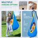 OUTREE Kids Pod Swing Seat, Cotton Child Hammock Swing Chair, Sensory Swing for Indoor and Outdoor Use,Blue and Yellow