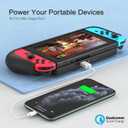 NEWDERY External Battery Station for Nintendo Switch, 10000mAh Backup Portable Charger Case with Quick Charging, 2 Extra Game Card Slots, Adjustable Kickstand